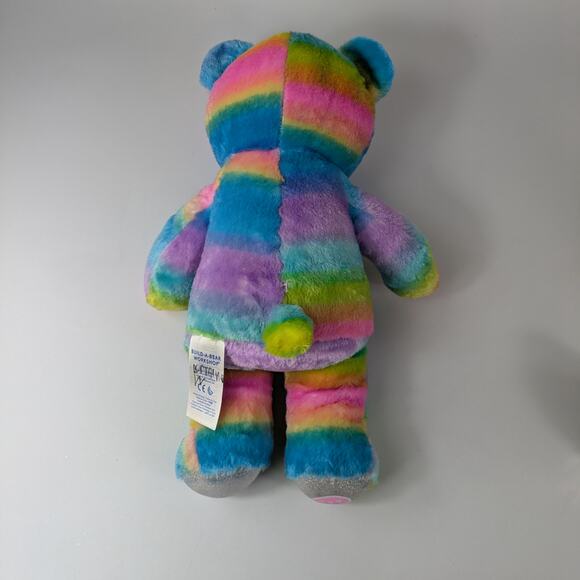 Build A Bear Rainbow Cub Teddy 16" Plush 2019 Retired Glitter Metallic Feet BAB - Picture 3 of 8